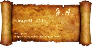 Hunyadi Aliz névjegykártya